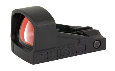 Black red dot sight with red lens